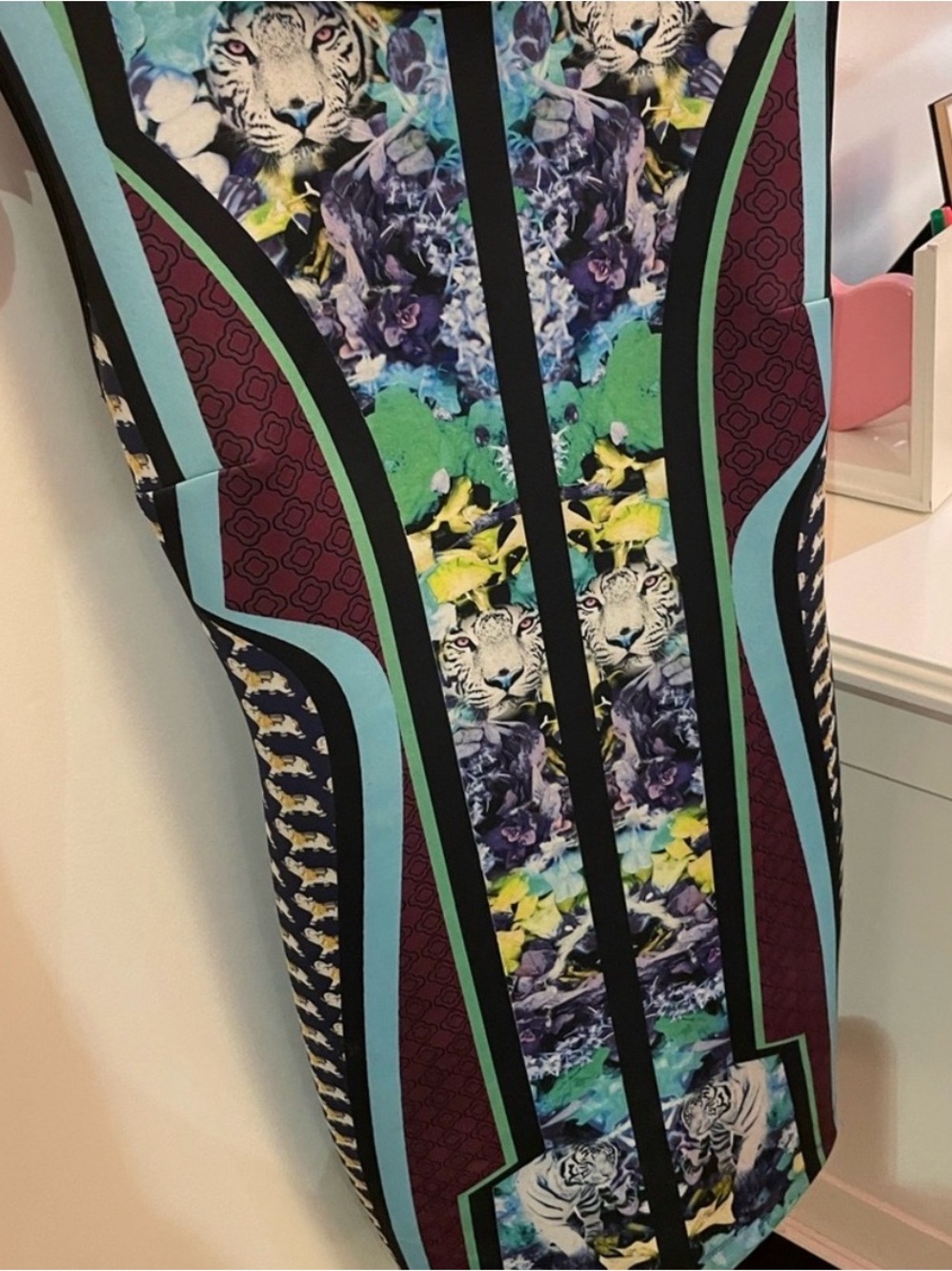 Clover Canyon $295 XS Multi Print Sleeveless Scuba Bodycon Sexy Dress - Picture 6 of 7